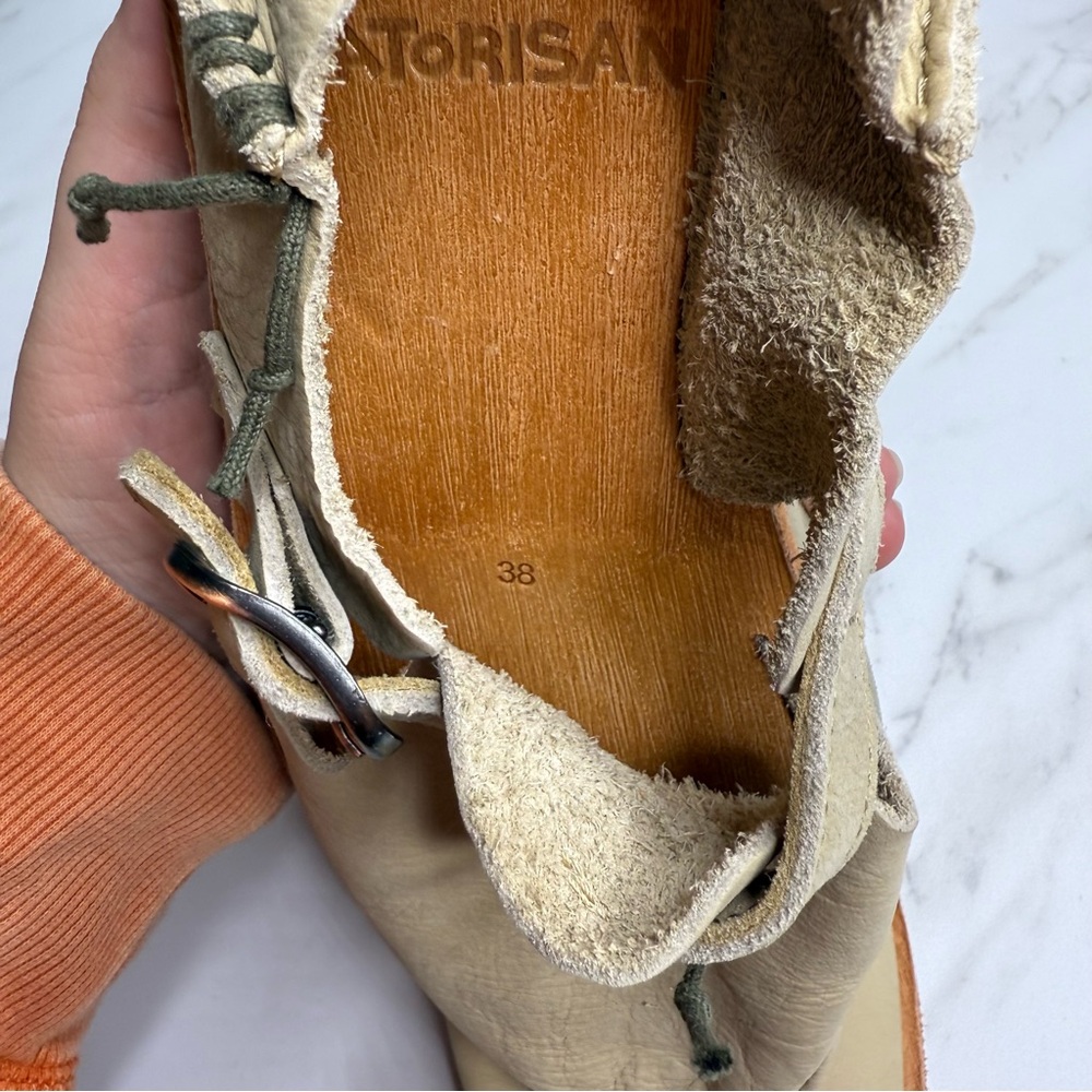 Satorisan Benirras Premium Leather Slip On Suede Tan Neutral Minimalist Natural - Picture 7 of 9